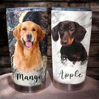 Thumbnail for Pet Portrait Photo With Name Marble Tumbler, Pet Lover Gift YHN-THUY