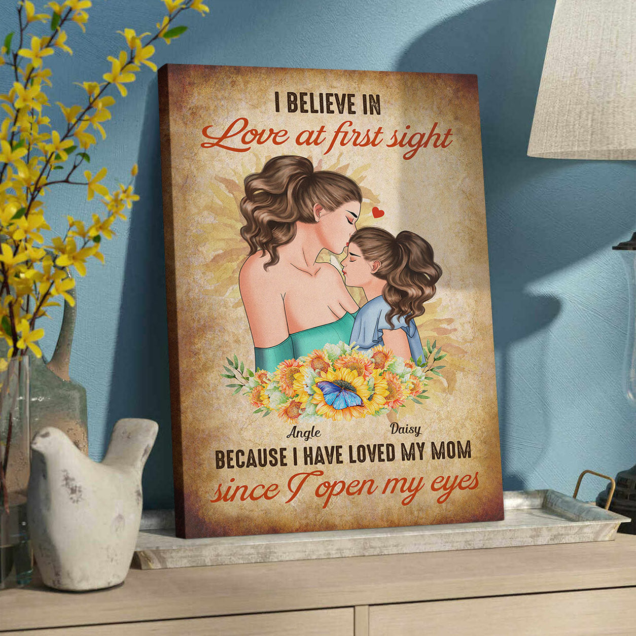 I Believe In Love Daughter & Mom Canvas Wall Art