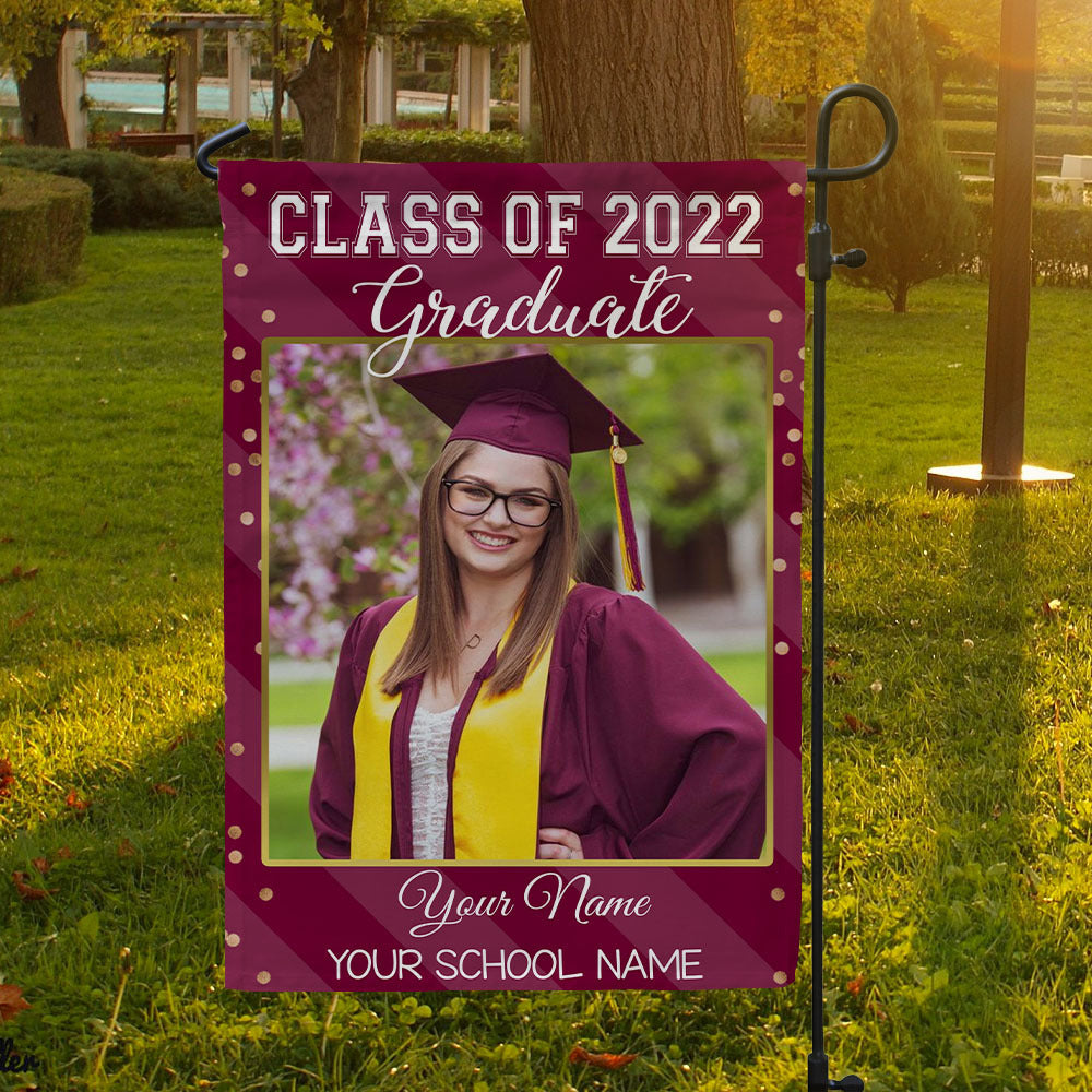 Class Of 2022 Graduation Garden Flag With Photo