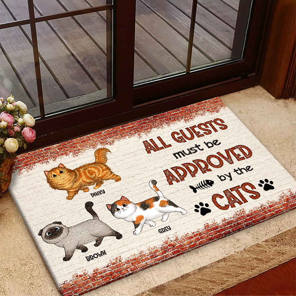 Personalized All Guests Be Approved By Cats House Doormat, Decor Gift For Cat Lover CHI-THUY