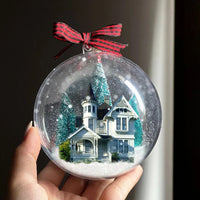 Thumbnail for Personalized 3D Acrylic Ball Ornament - Christmas Gift For Family - New Home New Begingings House Photo