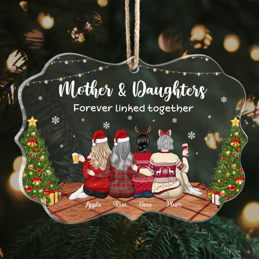 Mother & Daughters Forever Linked Together Printed Acrylic Ornament YHN-THUY