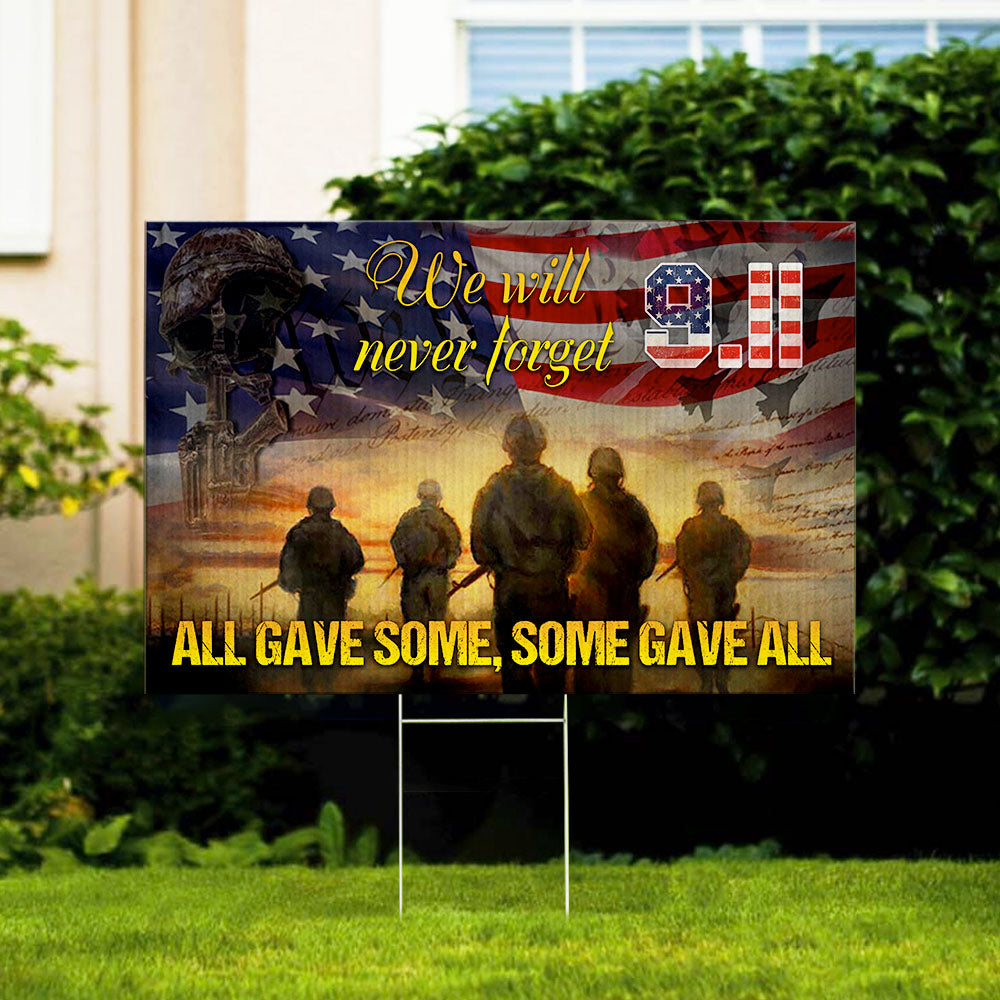 All Gave Some, Some Gave All Veteran Lawn Sign, 4th Of July Decoration