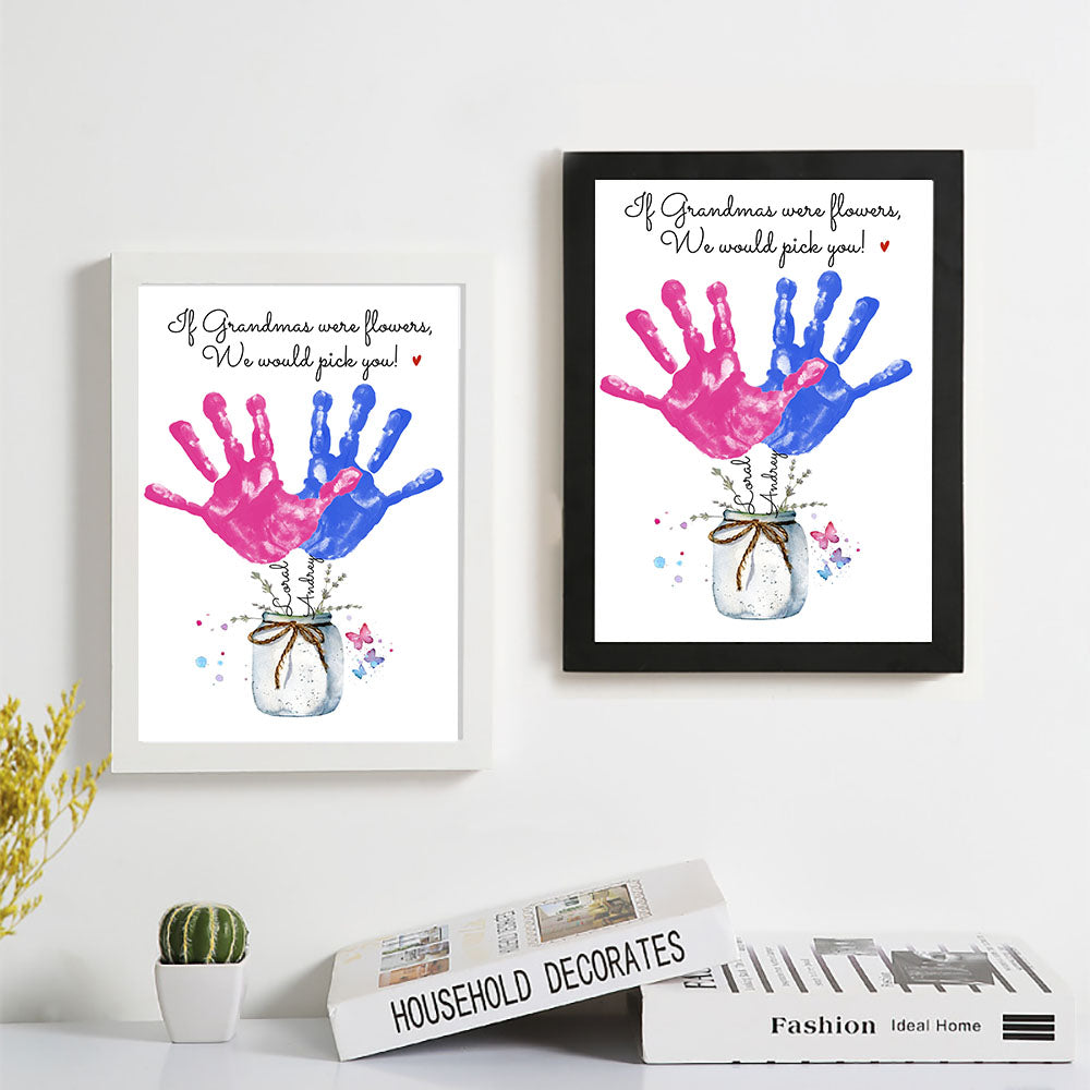 If Grandmas/Moms Were Flowers Photo Frame, Kids Handprint Keepsake