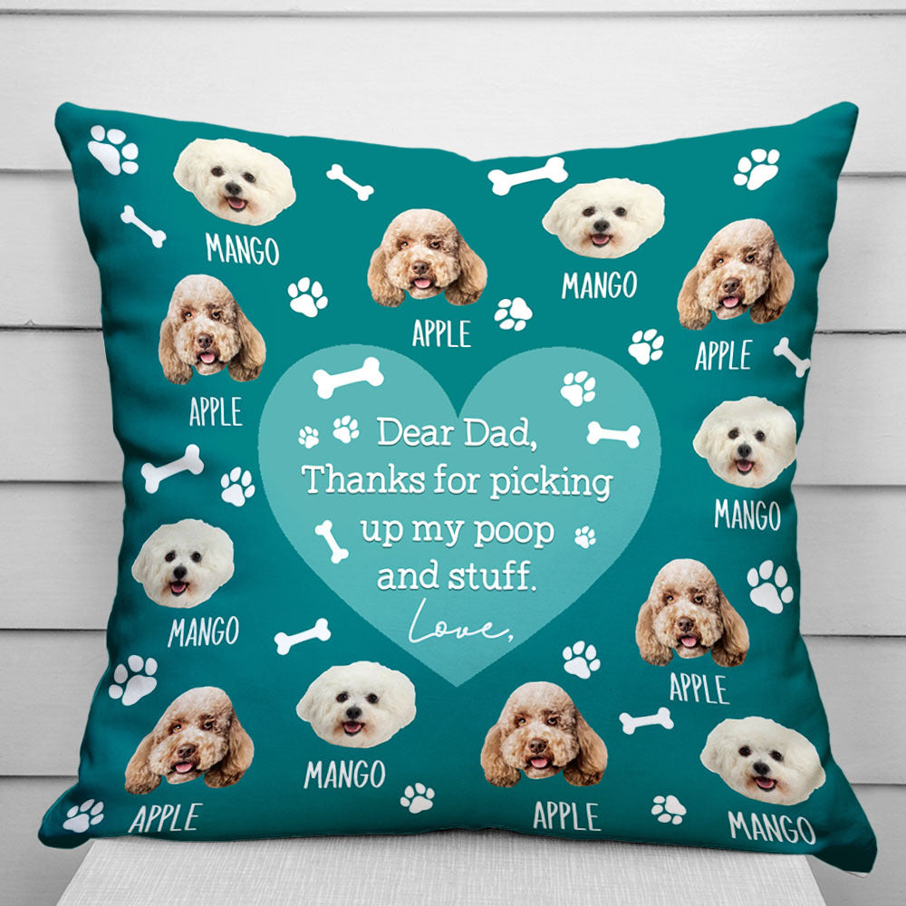 Personalized Pet Face Dog Funny Letter To Dog Mom Dad Pillow, Gift For Pet Lover CHI-YEN