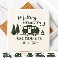 Thumbnail for Making Memories One Campsite Square Stone Coaster