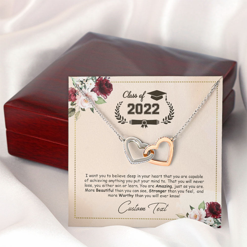 I Want You To Believe Deep In Your Heart Graduation Message Card Necklace