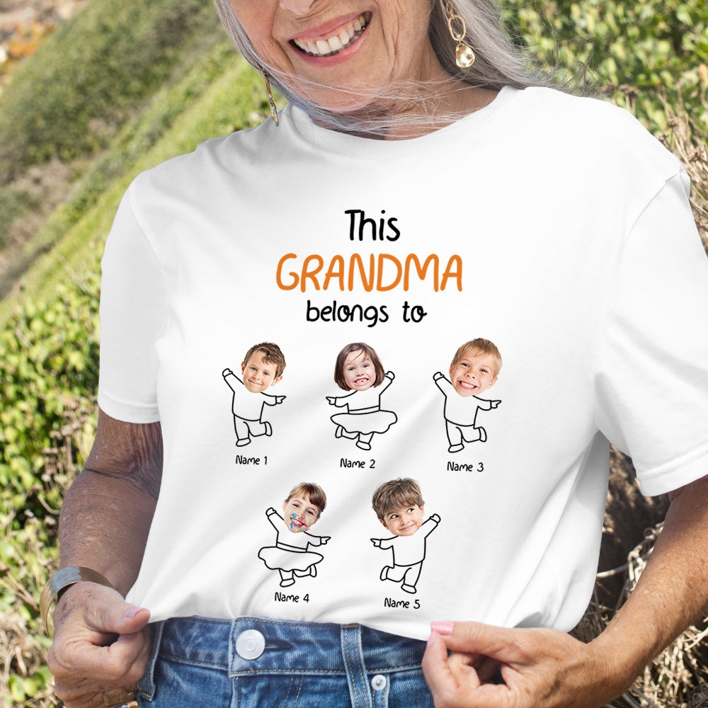 Personalized This Mom Grandma Belongs To Kids T-shirt, Gift For Mom Mother's Day CustomCat