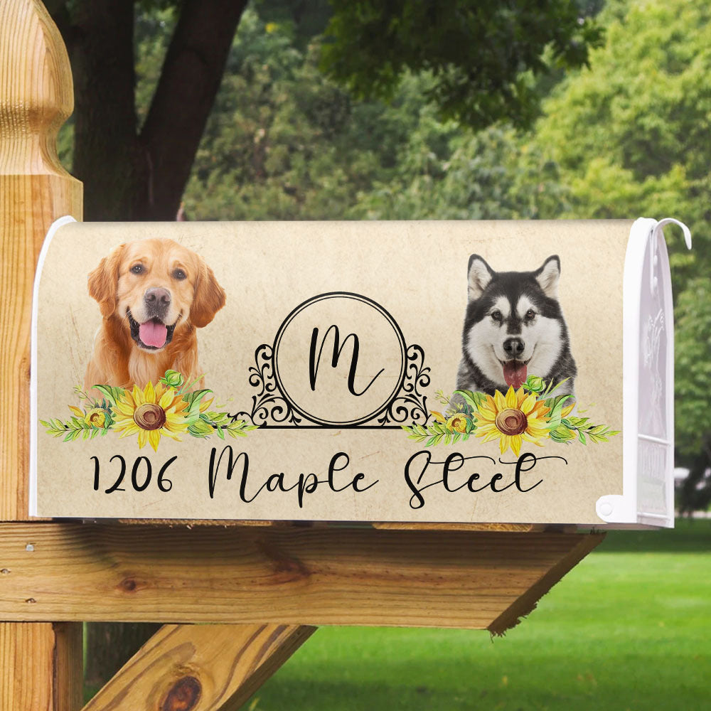 Flowers With Pet Photo Mailbox Cover, Upload Photo Mailbox YHN-THUY