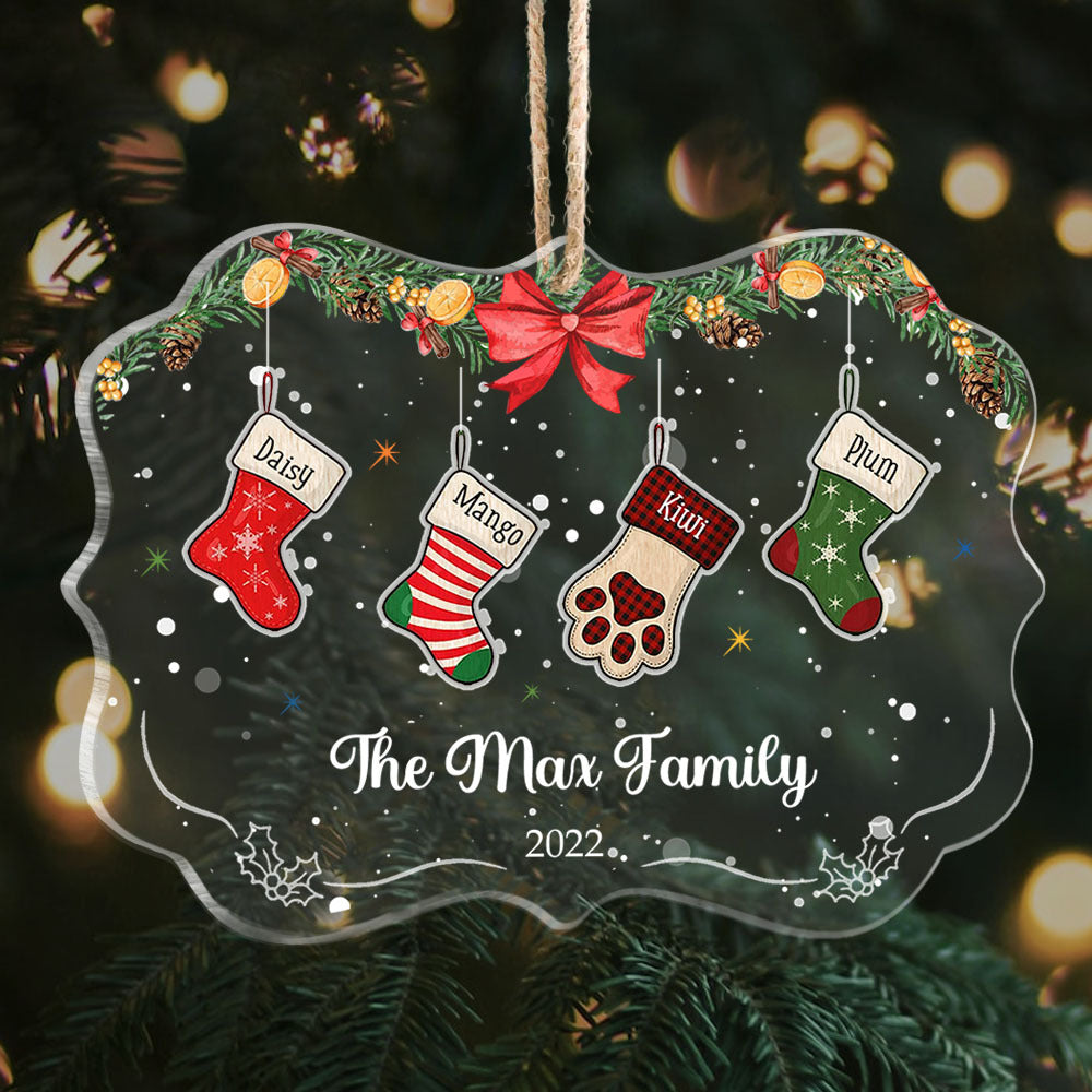 Custom Christmas Stockings Hanging Family Printed Acrylic Ornament, Christmas Gift YHN-THUY