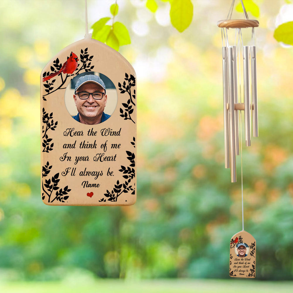 Hear The Wind & Think Of Me Cardinal Memorial Wind Chimes