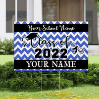 Thumbnail for Chevron Design Graduation Lawn Sign With Stake, Photo Yard Sign