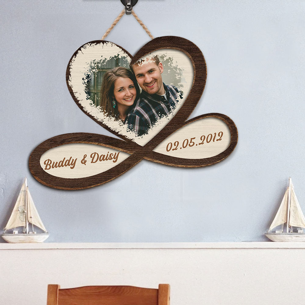 Personalized Couple Infinity Heart Wood Sign, Valentines Day Gift For Love Couple CHI-THUY