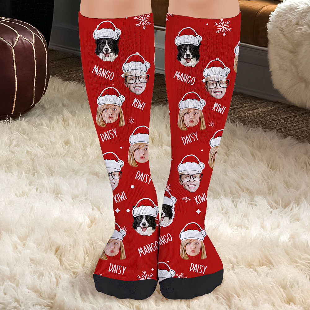 Custom Face Cutout Photo Christmas Socks, Christmas Gift JonxiFon