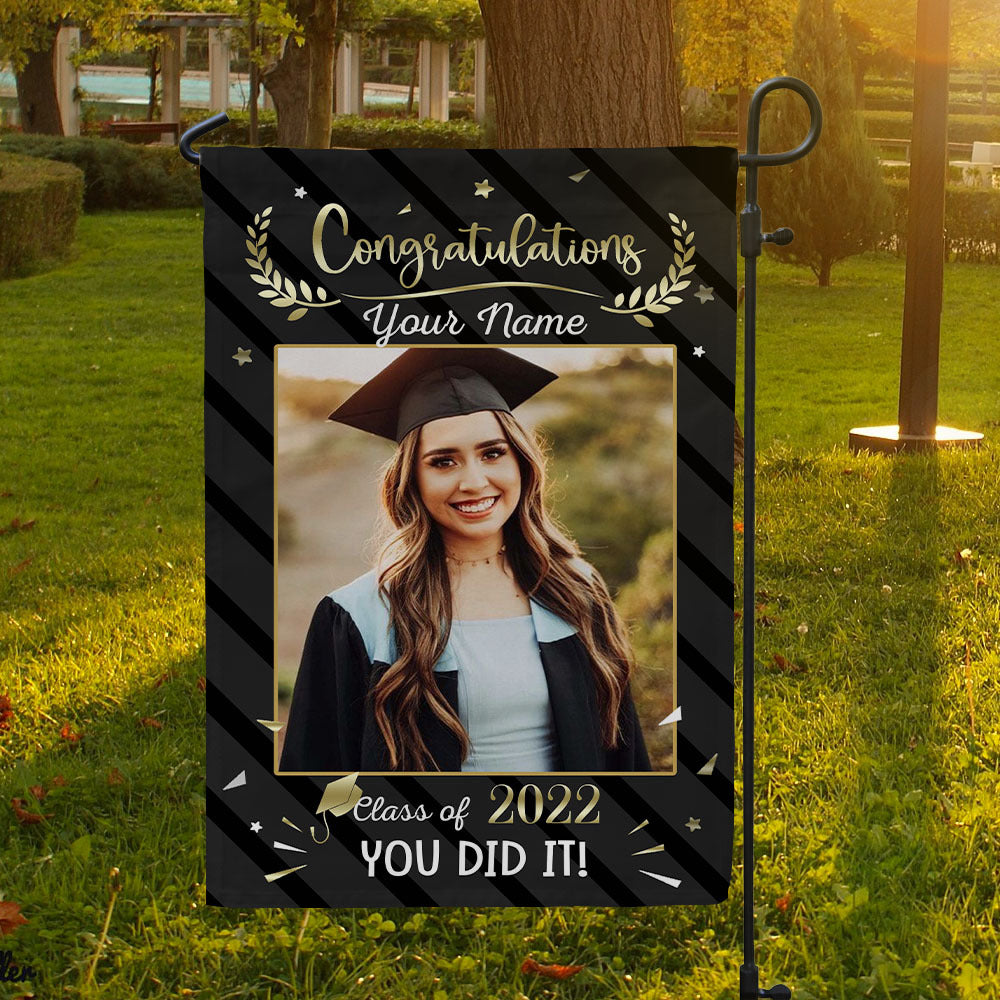 Congratulations You Did It Photo Graduation Garden Flag