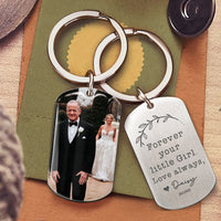 Thumbnail for Forever Your Little Girl Dad Photo Metal Keychain, Gift For Dad