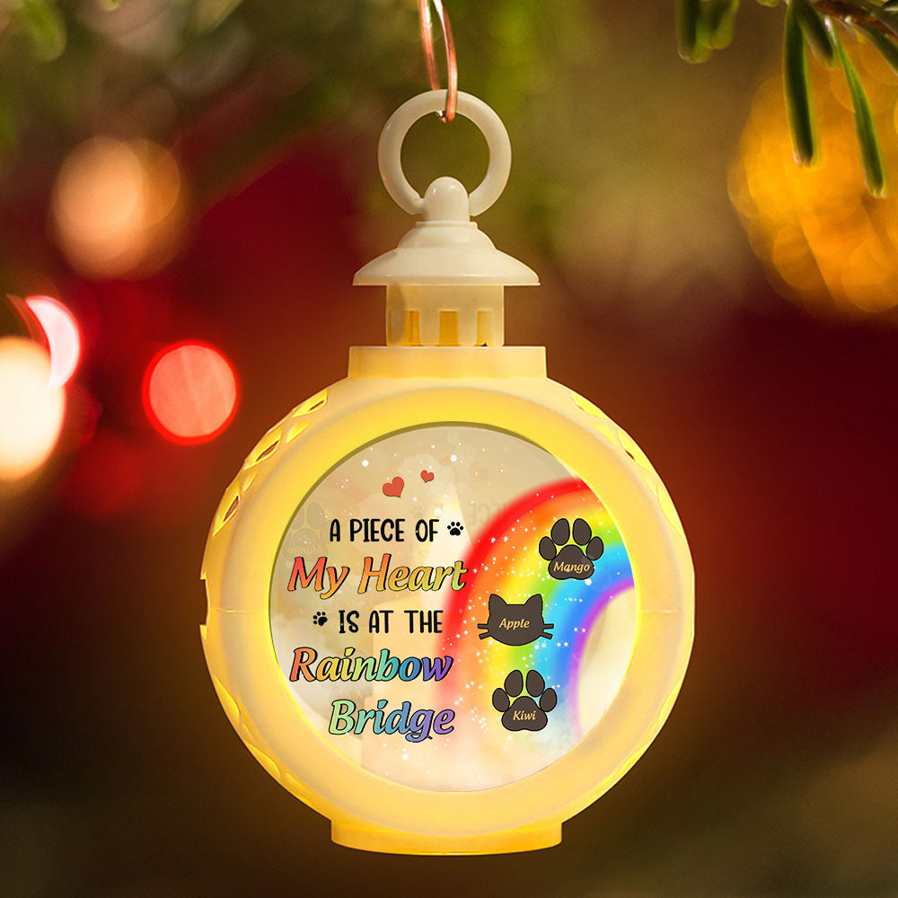 Custom Memorial Dog & Cat Rainbow Bridge LED Light Ornament, Christmas Gift For Dog Lovers Dung- Thuy