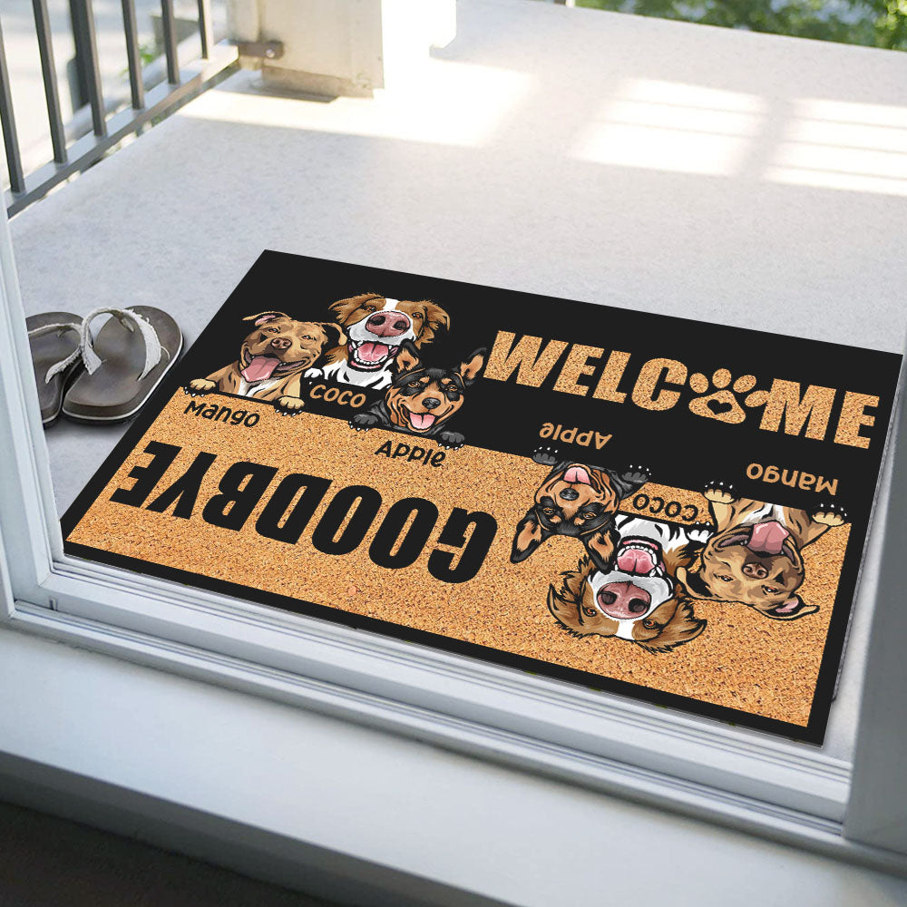 Custom Welcome Goodbye Dog Doormat, DIY Home Decor Huyen-Thuy