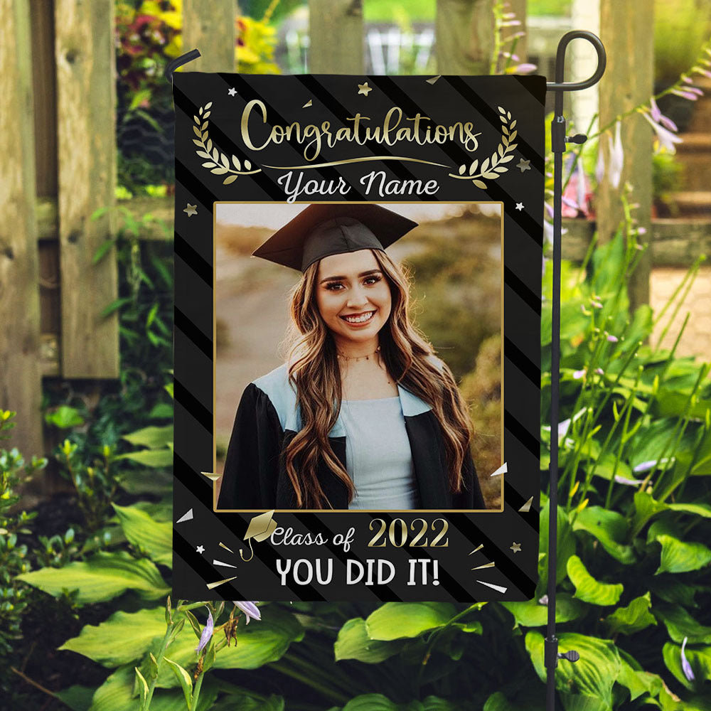 Congratulations You Did It Photo Graduation Garden Flag