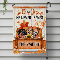 Thumbnail for Fall For Jesus Dog Pumpkin Garden Flag, Autumn Decor Huyen-Thuy