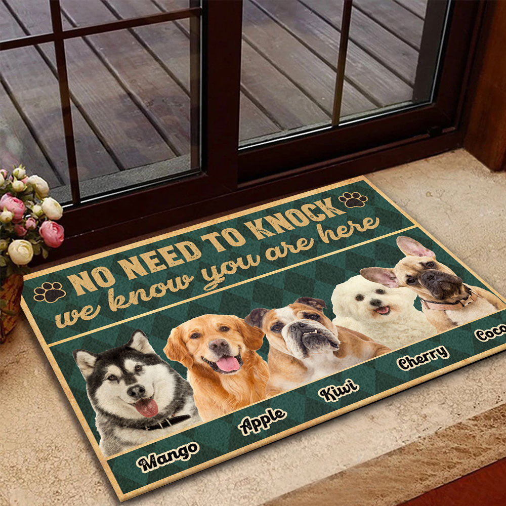 Personalized No Need To Knock Dog Cat Welcome House Doormat, Gift For Pet Lovers CHI-DIEP