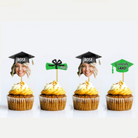 Thumbnail for Custom Combo Face Photo With Name Graduation Cupcake Toppers, Graduation Party Decorations