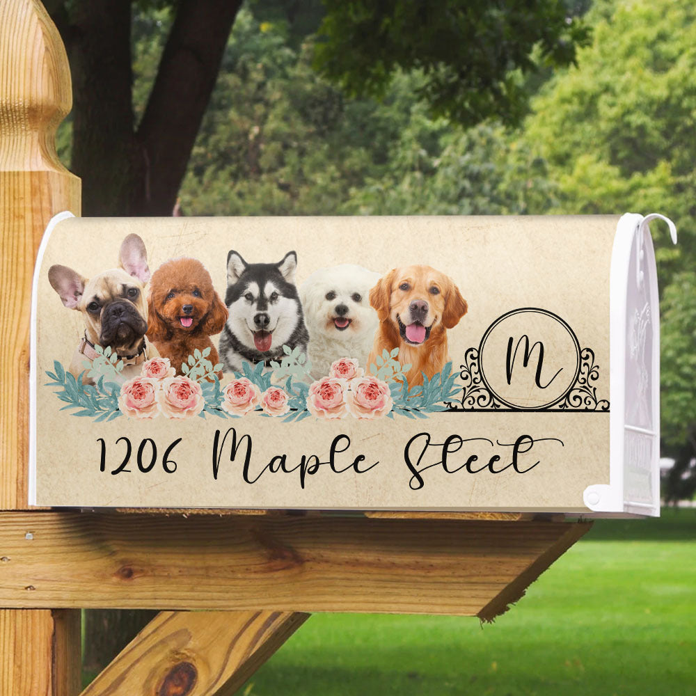 Flowers With Pet Photo Mailbox Cover, Upload Photo Mailbox YHN-THUY