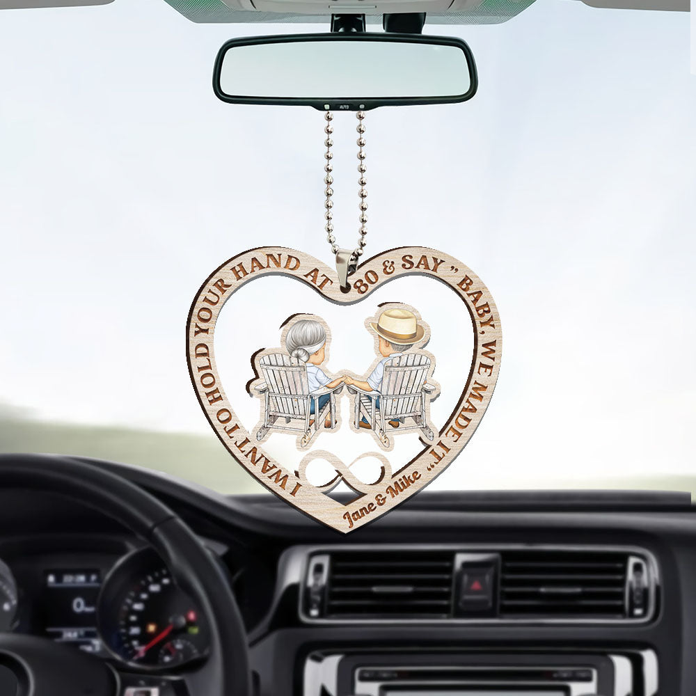 I Want To Hold Your Hand At 80 Personalized Acrylic Car Ornament