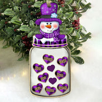 Thumbnail for Personalized Heart Jar Snowman Mom Grandma Christmas Printed Acrylic Ornament , Customized Holiday Ornament