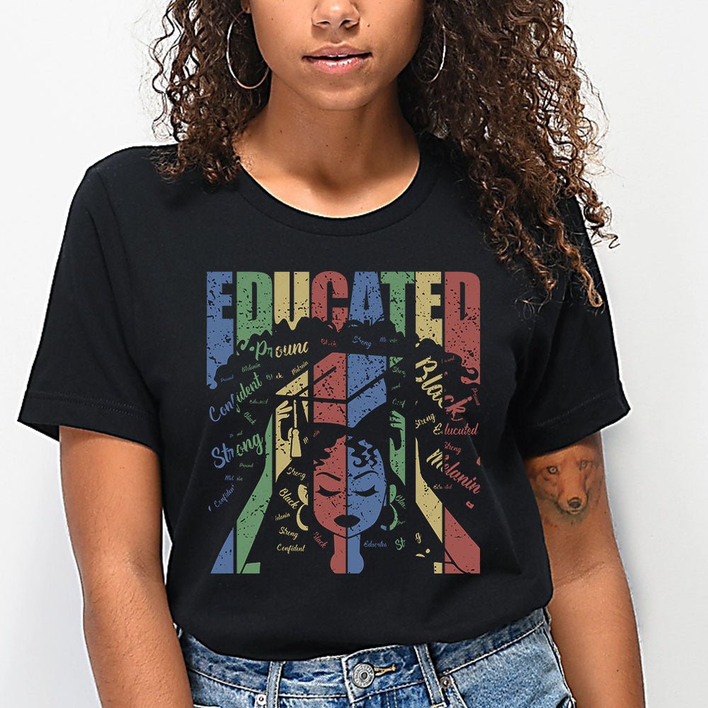 Educated Black Girl Magic Graduation T-Shirt, African Queen