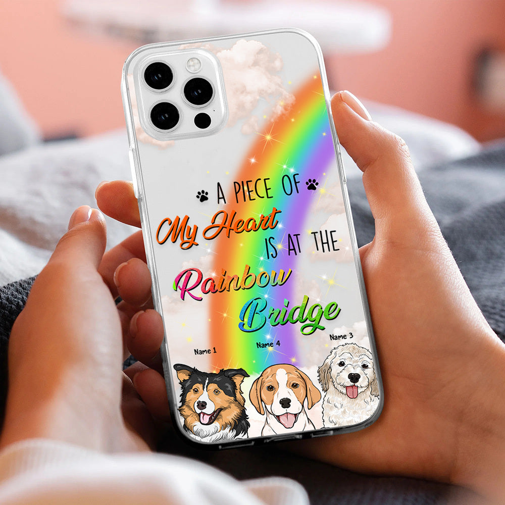 Personalized I Wish The Rainbow Memorial Dog Cat Clear Phone Case, Memorial Gift