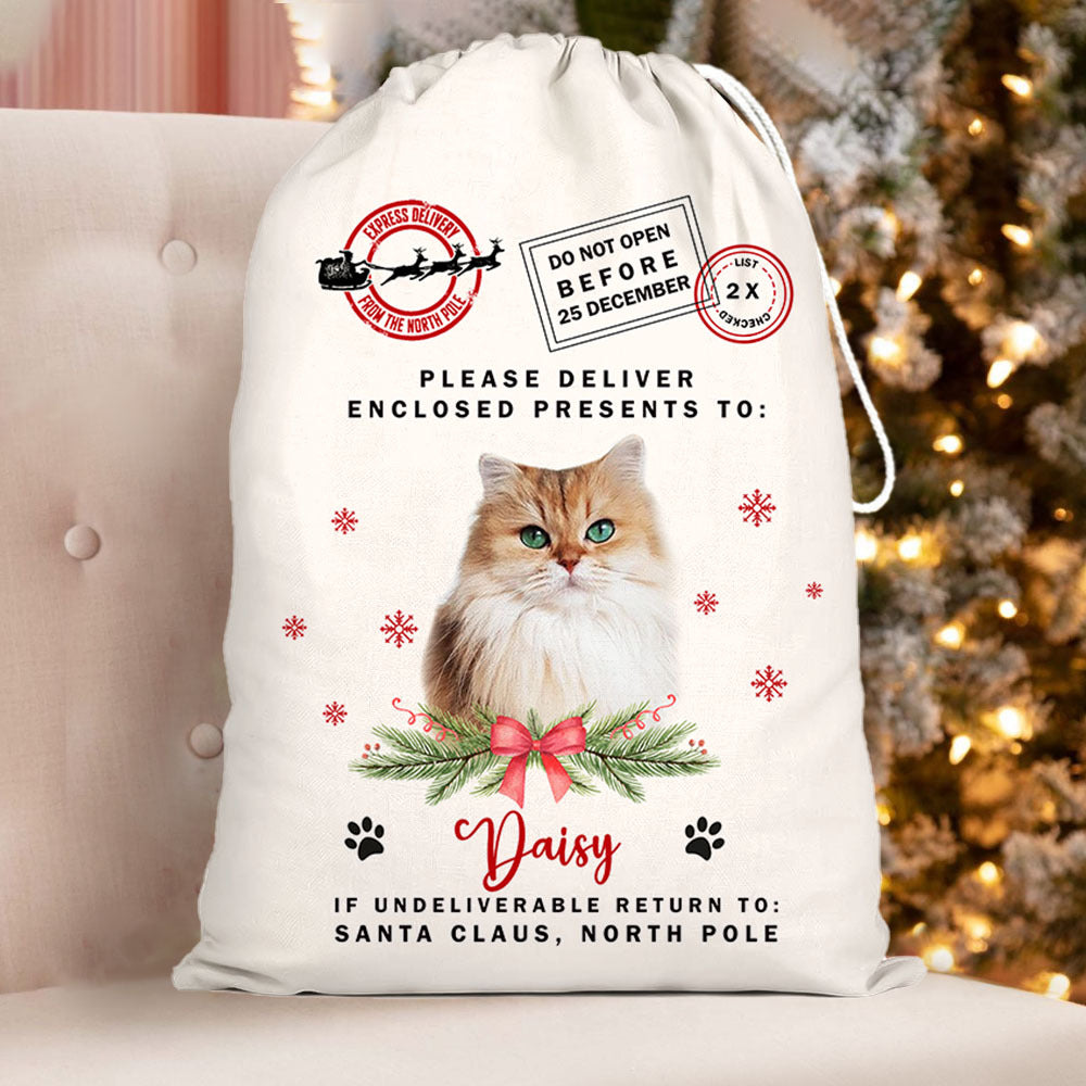 Personalised Christmas Santa Sack With Pet Photo, Christmas Bag, Gift For Dog Lovers YHN-THUY