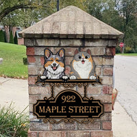 Thumbnail for Personalized Metal Sign - Gift For Pet Lover - I Love Dog Cat Address Sign