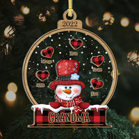 Thumbnail for Personalized Heart Snowman Grandma Christmas Printed Acrylic Ornament, Customized Holiday Ornament CHI-THUY