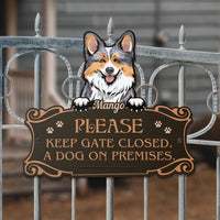 Thumbnail for Personalized Metal Sign - Gift For Pet Lovers - Please Keep Gate Closed Dog Cat Sign