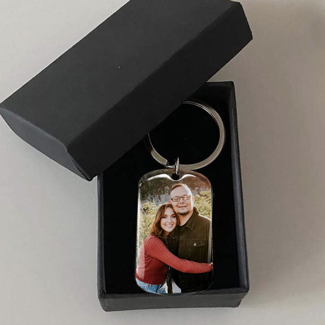 I May Not Have Your Genes Stepdad Photo Metal Keychain