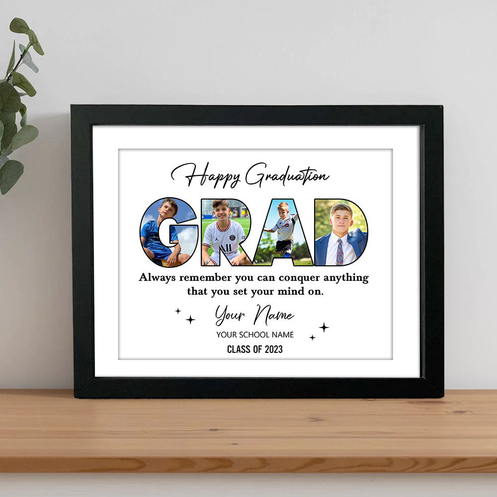 Custom Happy Graduation Photo Picture Frame, Graduation Gift