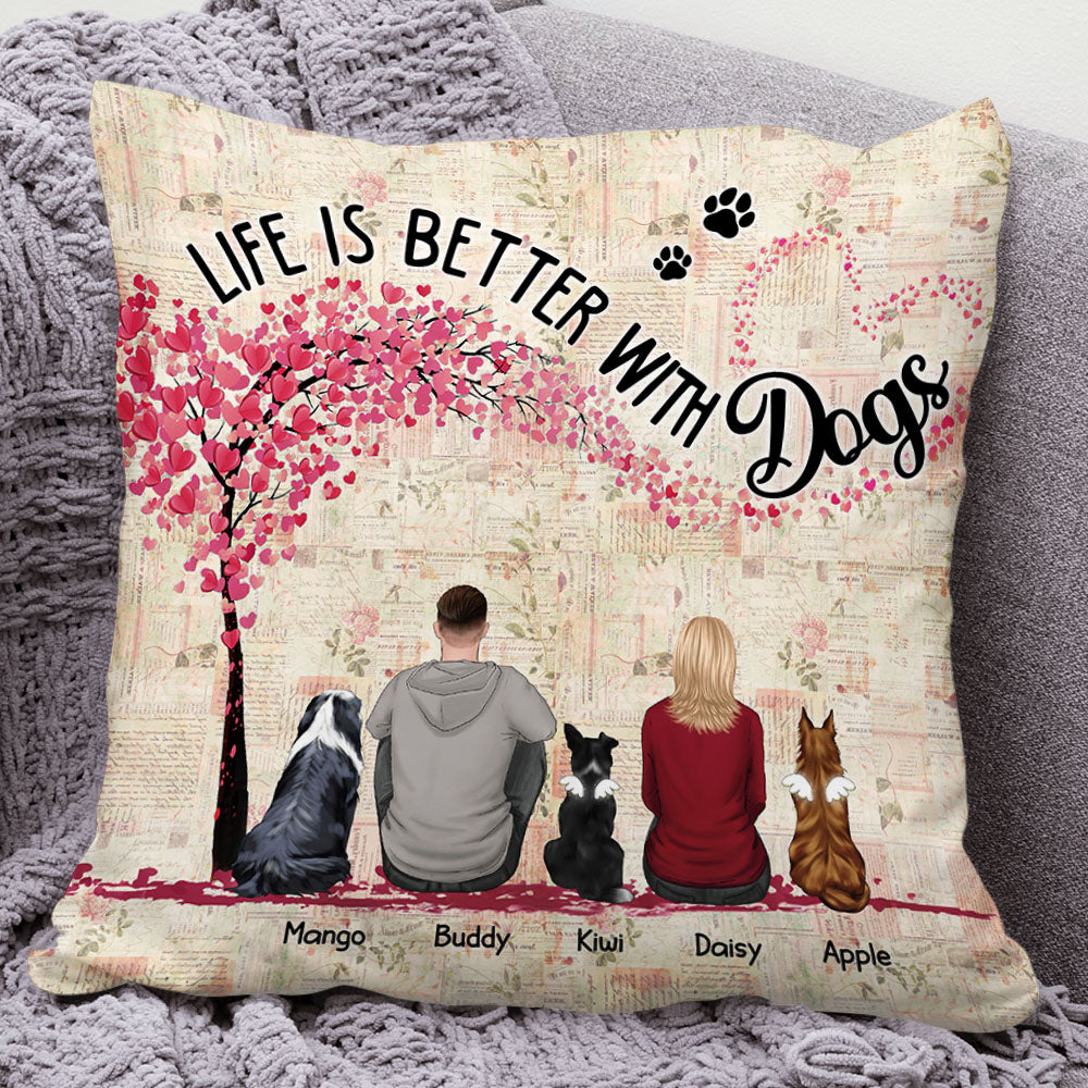 Personalized You & Me And The Dogs Couple Pillow, Dog Lovers Gifts, Couple Gifts, LGBT Couple Dung-Thuy