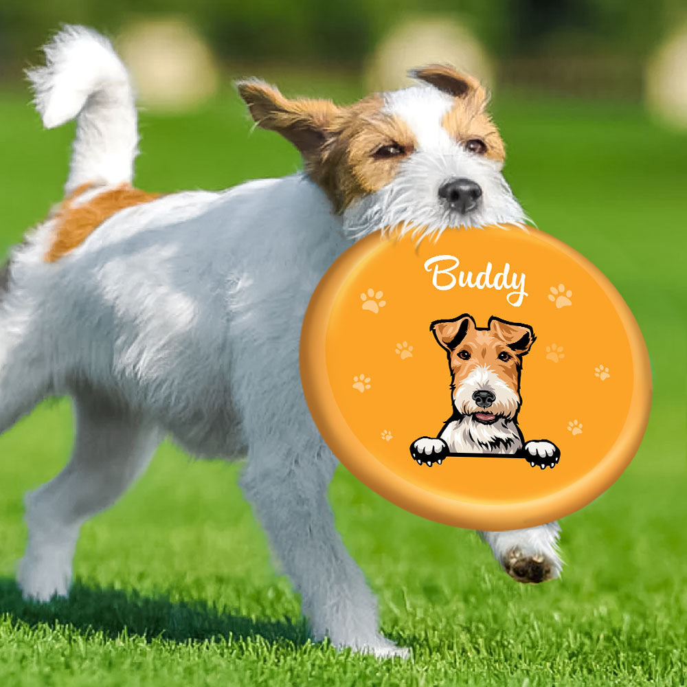 Custom Dog Cartoon Flying Disc, Gift For Dog Lover, Dog Frisbee