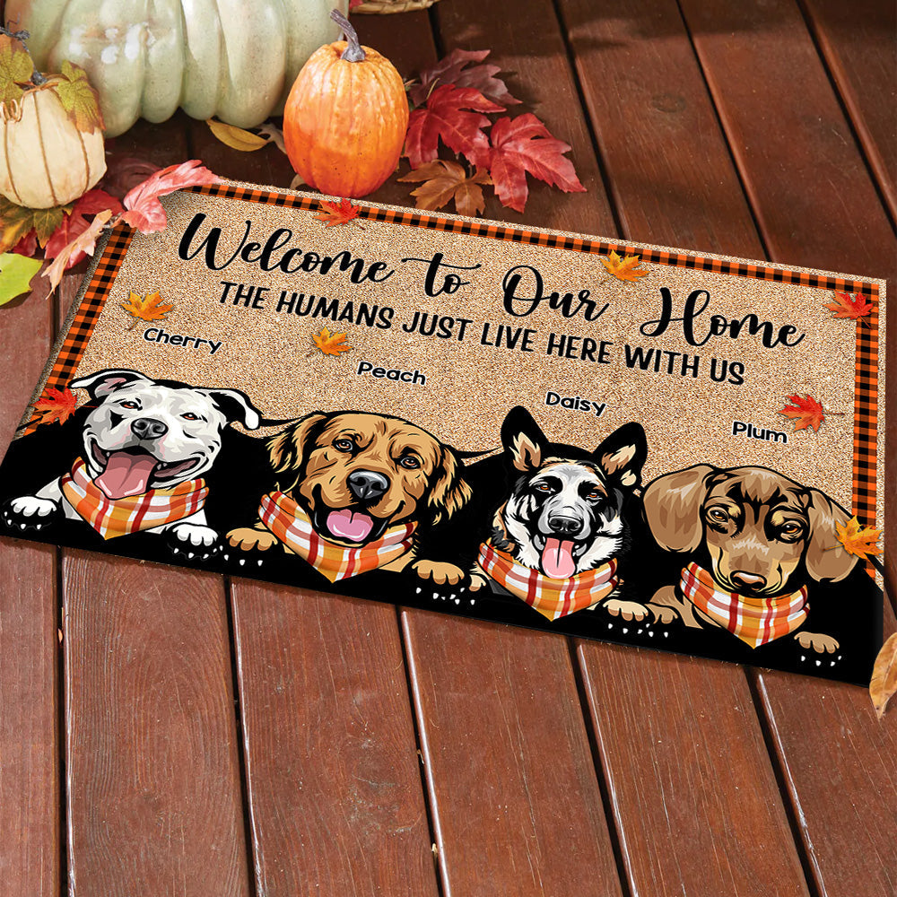 Personalized Welcome To Dog's House Doormat Fall Vibe, Dog Lover Gift CHI-YEN