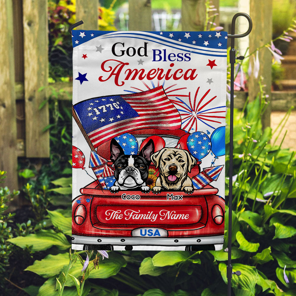 God Bless America Dog Flag, 4th Of July Decoration