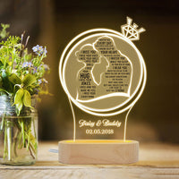 Thumbnail for Personalized The Light Of Love Lamp With Wooden Oval Stand, Love Gift For Couple CHI-THUY