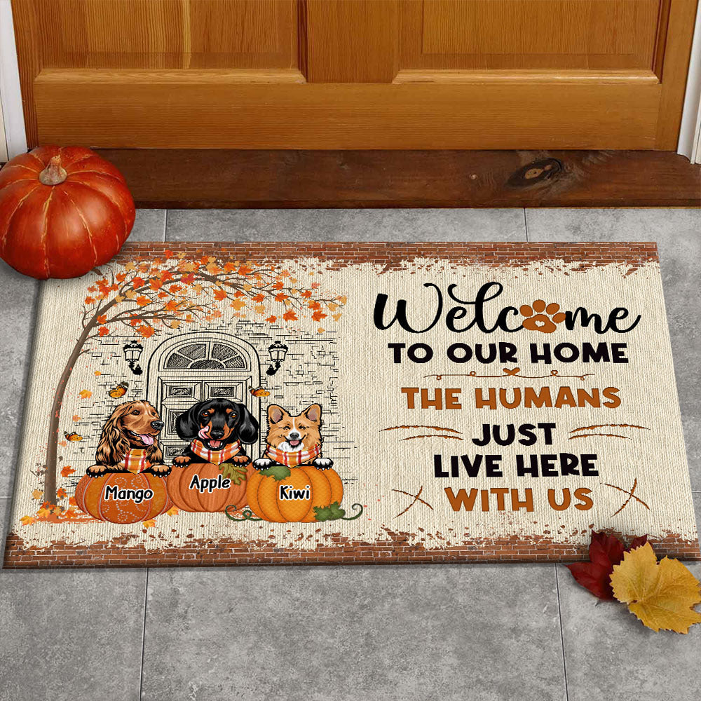 Welcome To Our Home Custom Doormat, DIY Gift For Dog Lovers CT-THUY