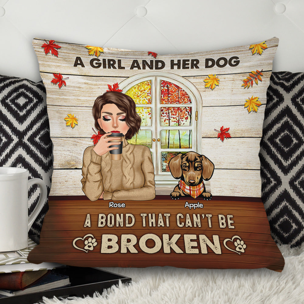 A Girl Her Dogs A Bond Custom Pillow, DIY Gift For Dog Lovers CT-YEN