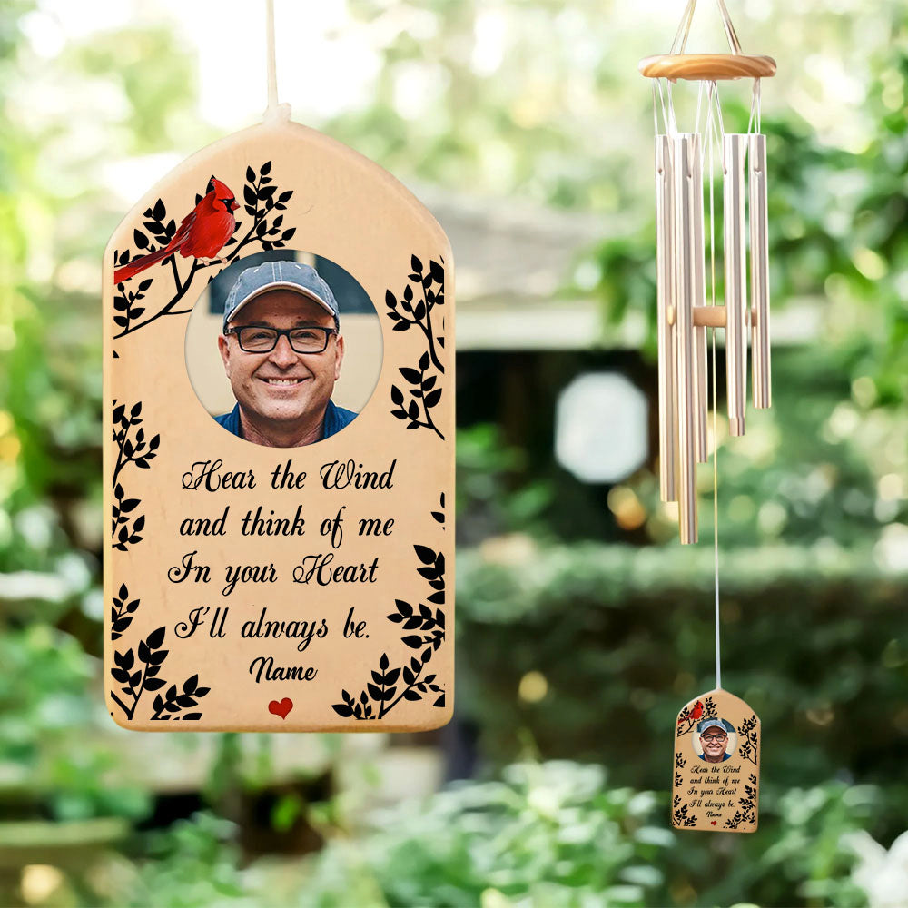 Hear The Wind & Think Of Me Cardinal Memorial Wind Chimes