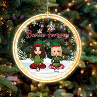 Thumbnail for Personalized Friend Bestie Forever Led Acrylic Ornament, Christmas Gift For BFF