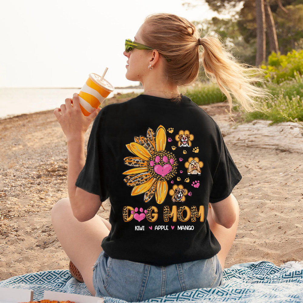 Sunflower Dog Mom 2022 Back Tshirt, DIY Tshirt For Dog Mom