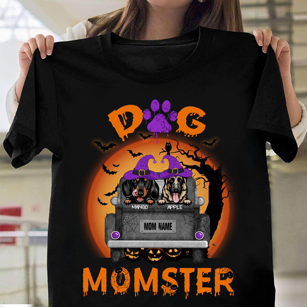 Dog Momster Halloween Truck T-shirt/ Hoodie, Gift for Dog Lovers CustomCat