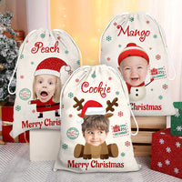 Thumbnail for Personalized Santa Sack - Christmas Gift For Family - Face Photo Cutout Santa Snowman Elf Reindeer