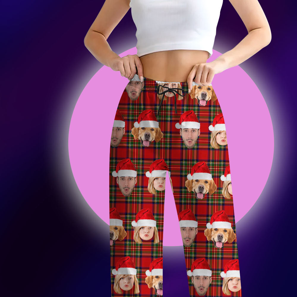 Custom Christmas With Face Photo Family Pajama Pants, Christmas Gift YHN-THUY